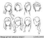 manga girl hair reference sheet II - 20130113 by StyrbjornAndersson
