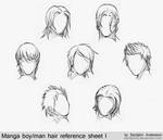 Manga boy/man hair reference sheet I by StyrbjornAndersson