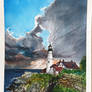 Lighthouse in Watercolor