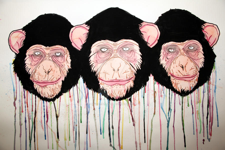 Three Chimps by Mitch-Chadban on DeviantArt