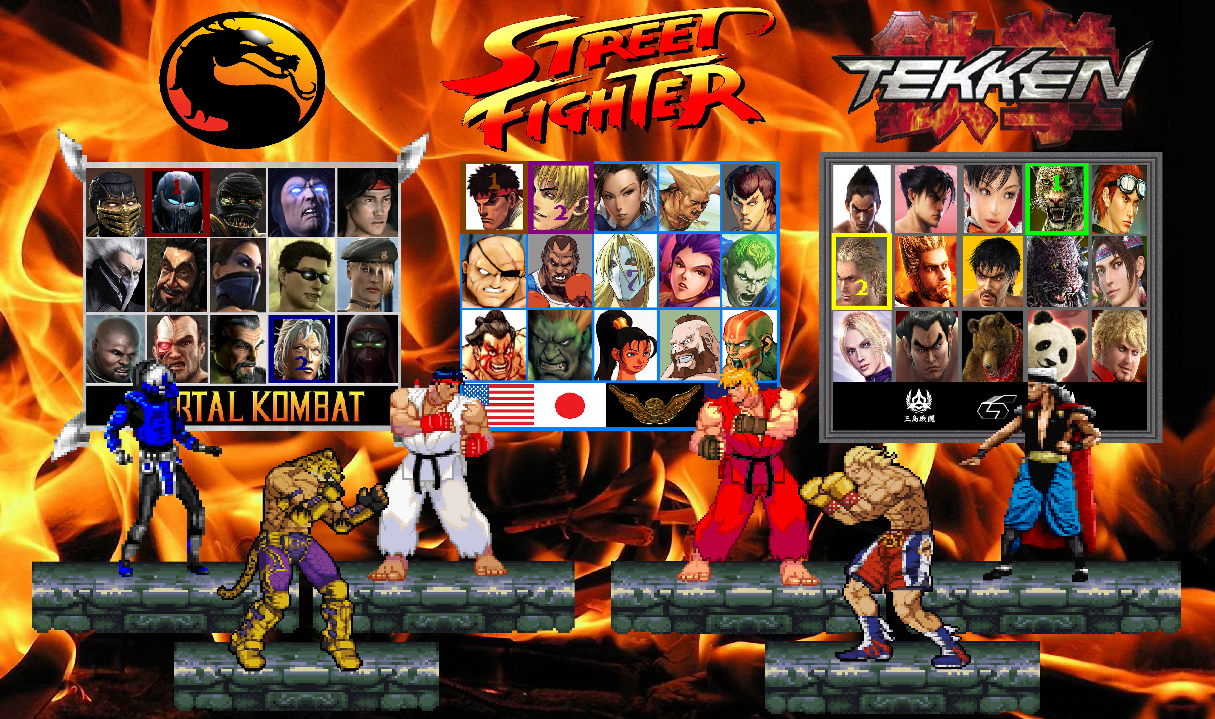 Tekken X Street Fighter - Character Select Screen by mieszko1012