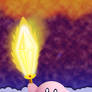 Kirby holding a cooler Master Sword