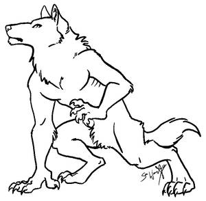 werewolf line art