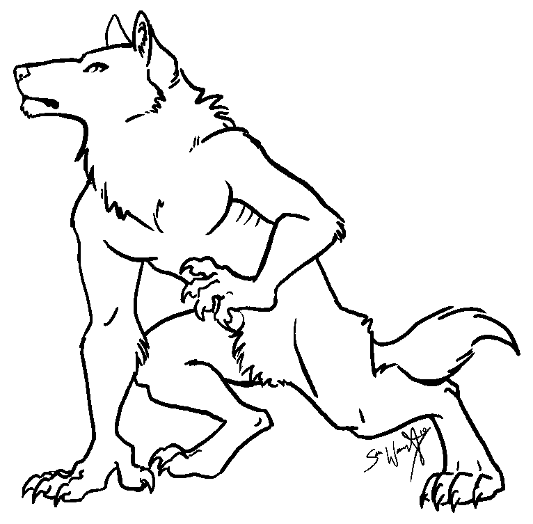 werewolf line art