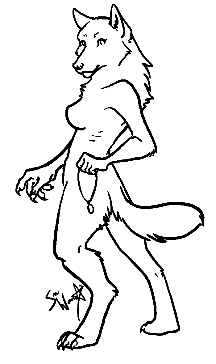 female werewolf sketches drawings