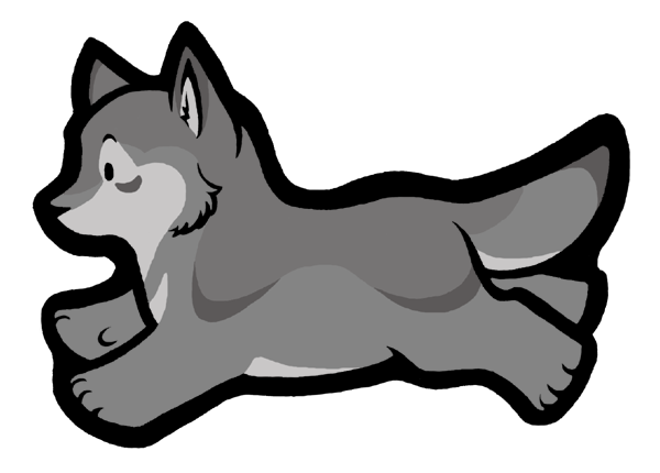 Sticker Wolf-Running
