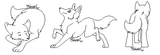 Pixel Wolf Lineart