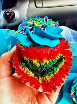 Rainbow cupcake