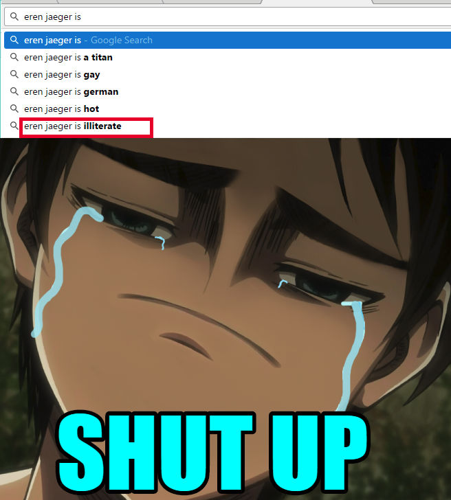 images Attack On Titan Memes Eren aot don t call eren illiterate by