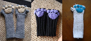Knitted Cat/Dog Arm Warmers/Fingerless Gloves