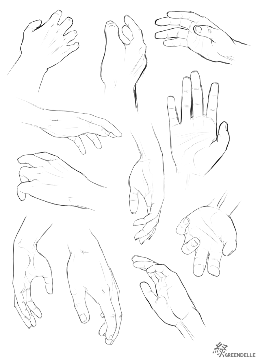 Reference - relaxed hands by Greendelle on DeviantArt