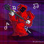 red plays his instrument guitar bass