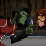 Beast Boy arguing with his bf Bart Allen