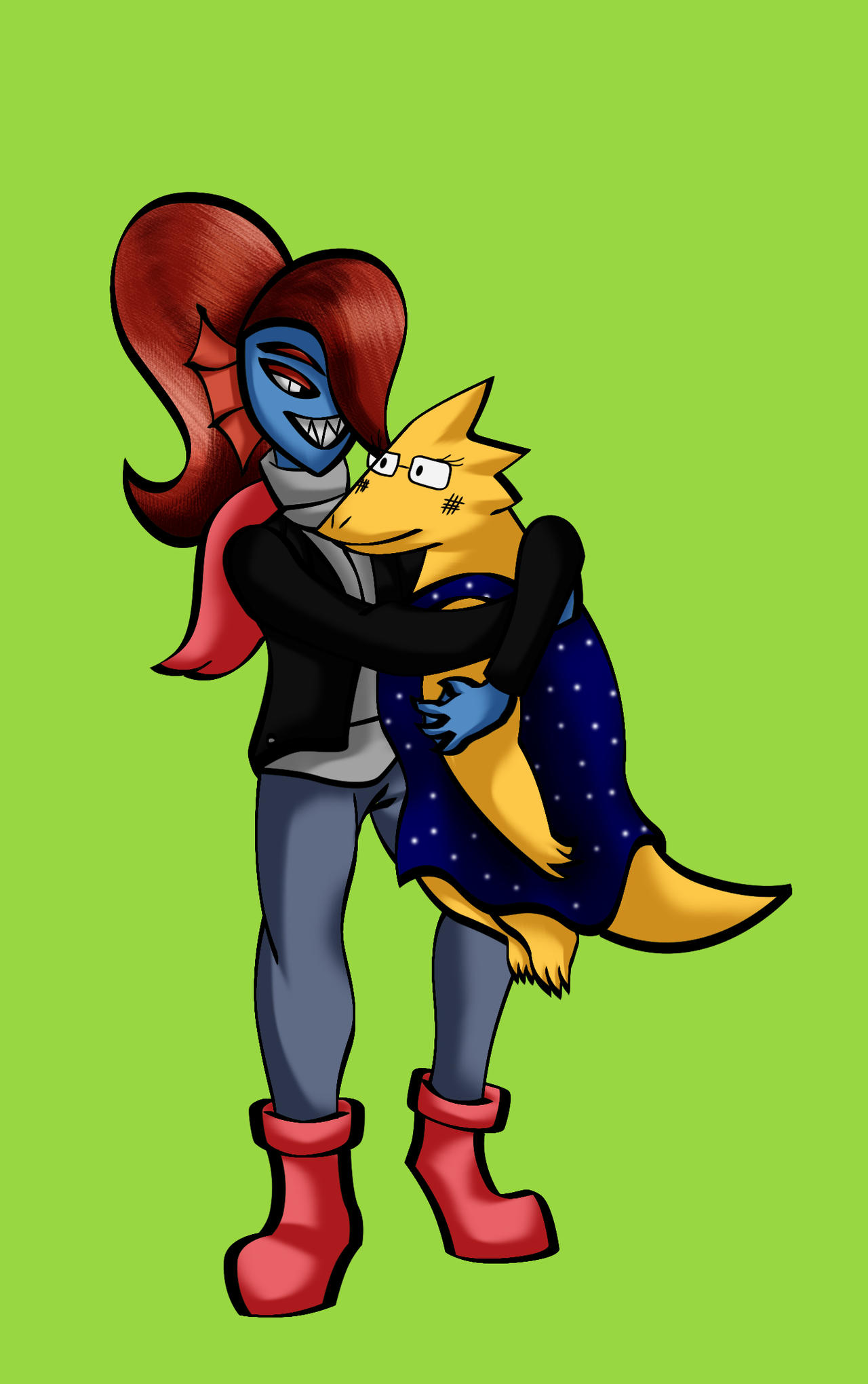 Undyne and Alphys by BluegirlWoomy on DeviantArt