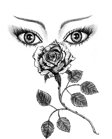 Eyes and rose design