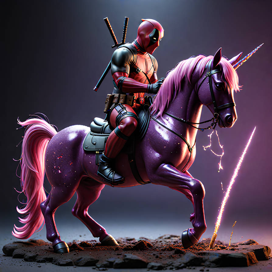 Deadpool Riding Unicorn Deadpool And His Magic Unicorn by Elvis-Del-Valle on DeviantArt
