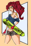 Skater Girl (Color) by LadyAstrogah