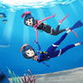 Commission: Mother and Daughter Under the Sea
