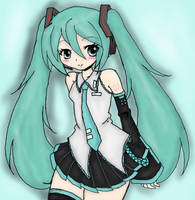 Miku Hastune Colored Line Art