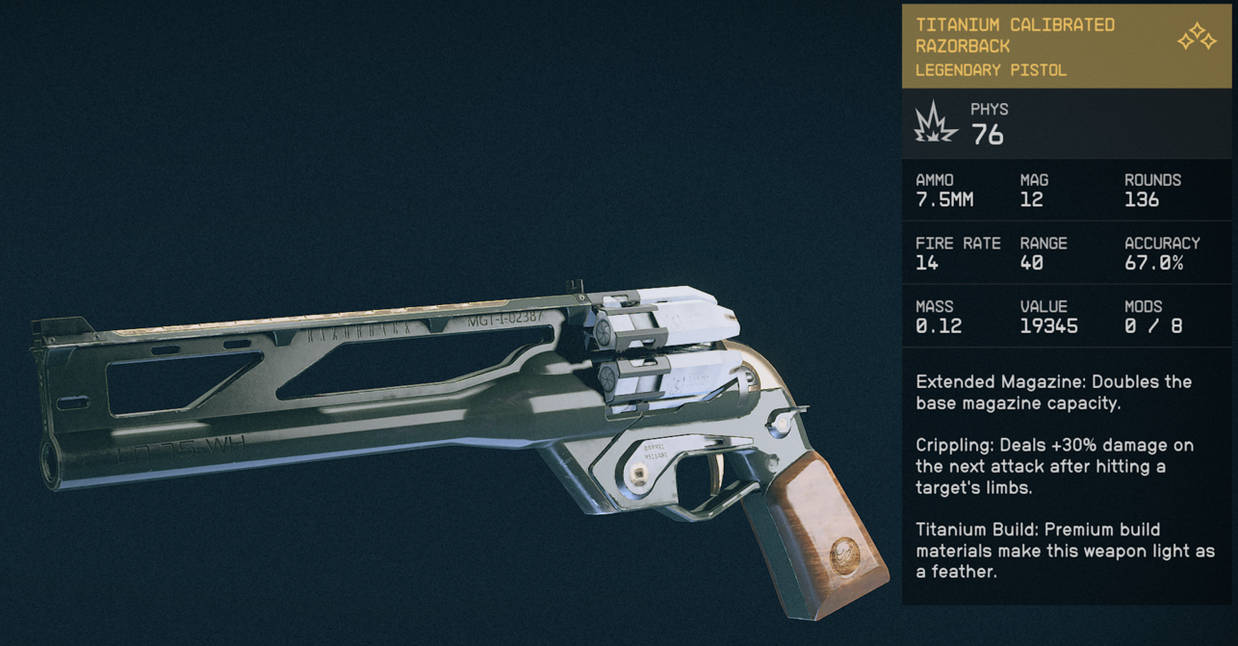 Titanium Calibrated Razorback Starfield by PrinceofChaos59 on DeviantArt