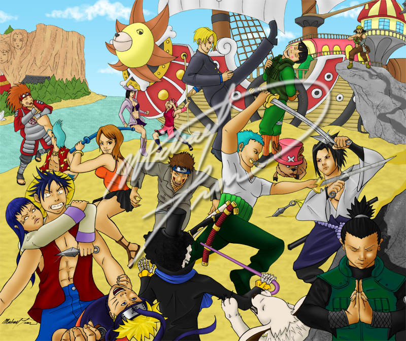 Naruto Vs One Piece Colored By Mtran264 On Deviantart Naruto Vs One Piece Colored By Mtran264 On Deviantart