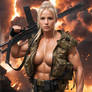 German Muscle Girl with Gun 2