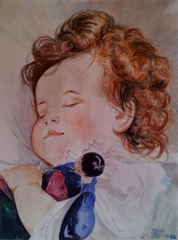 Princess Marie Franziska - watercolor study