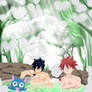 Happy, Gray And Natsu  In The Hot Spring