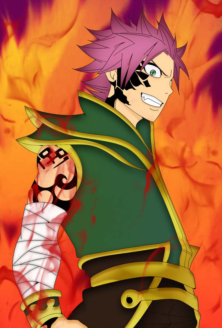Natsu burned off the dragon's claw by KagomeChan27 on DeviantArt