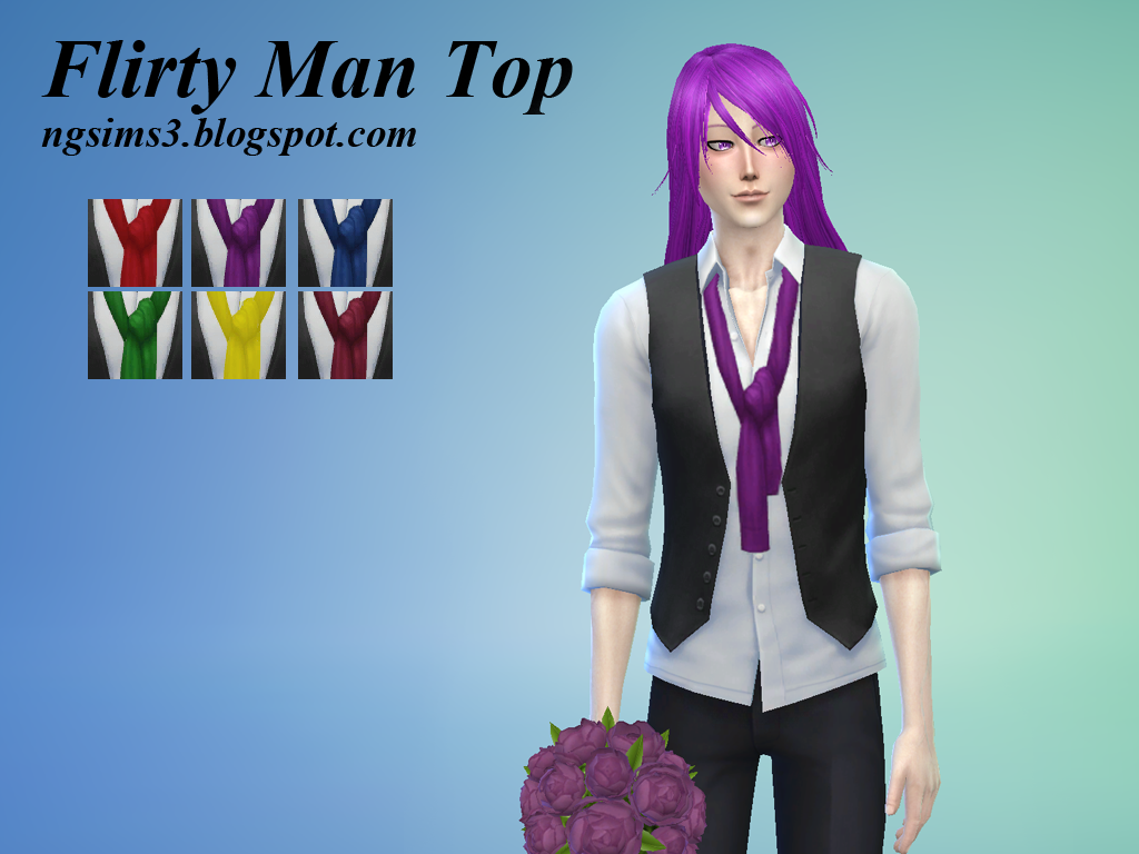 Flirty Man Top - TS4 CC