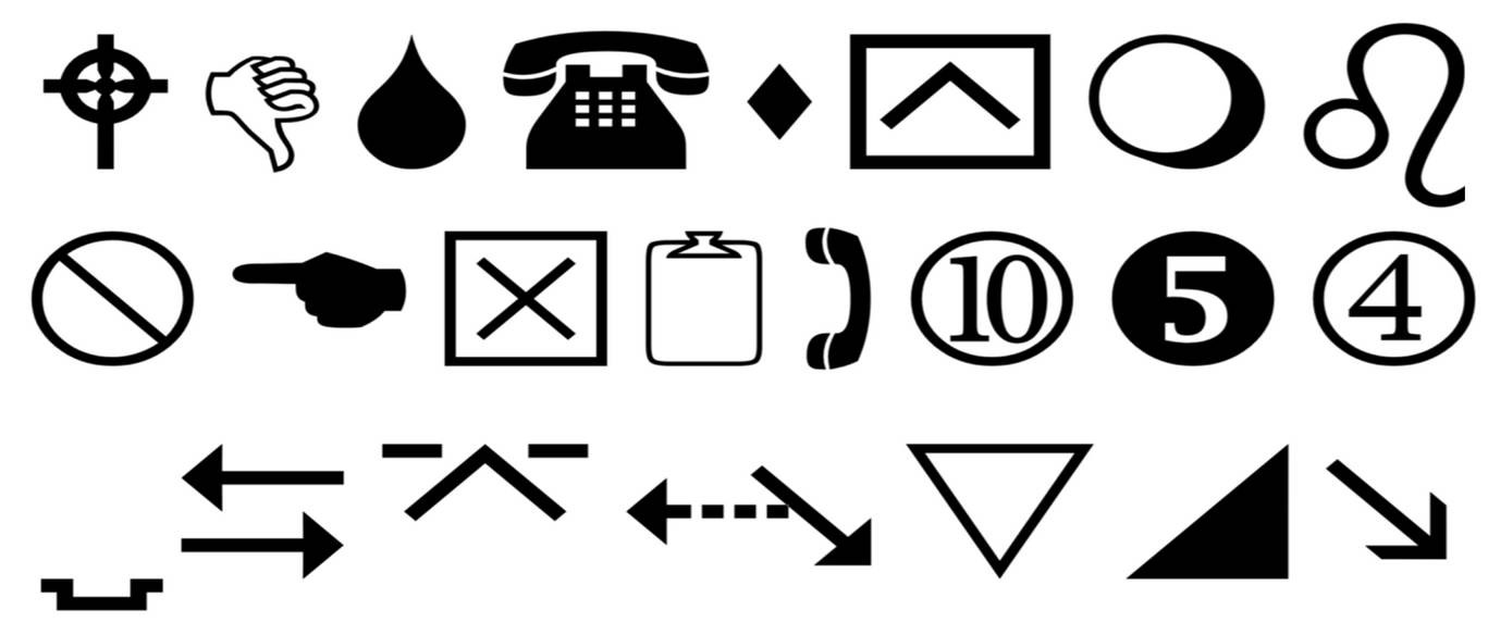 Wingdings Symbols Summary by EdwinVazquez23 on DeviantArt