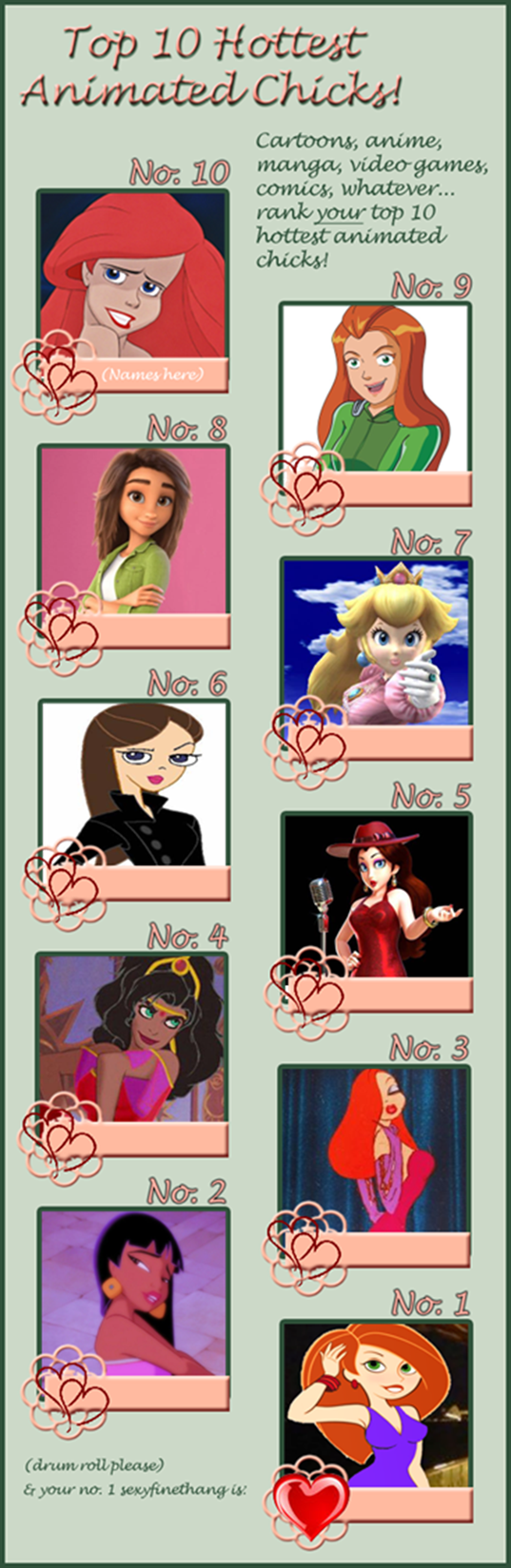 Top 10 Hottest Animated Chicks By Edwinvazquez23 On Deviantart Top 10 Hottest Animated Chicks By Edwinvazquez23 On Deviantart