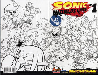 Sonic Worlds Unite #1 Cover inks - Egli