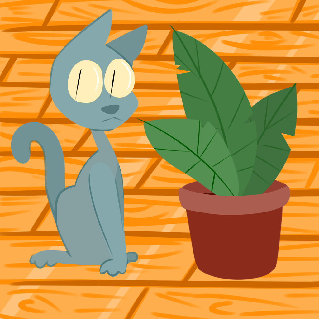 Cat and Plant