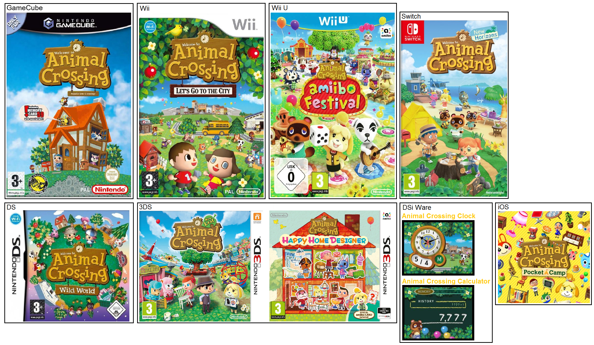 Animal crossing shop games in order