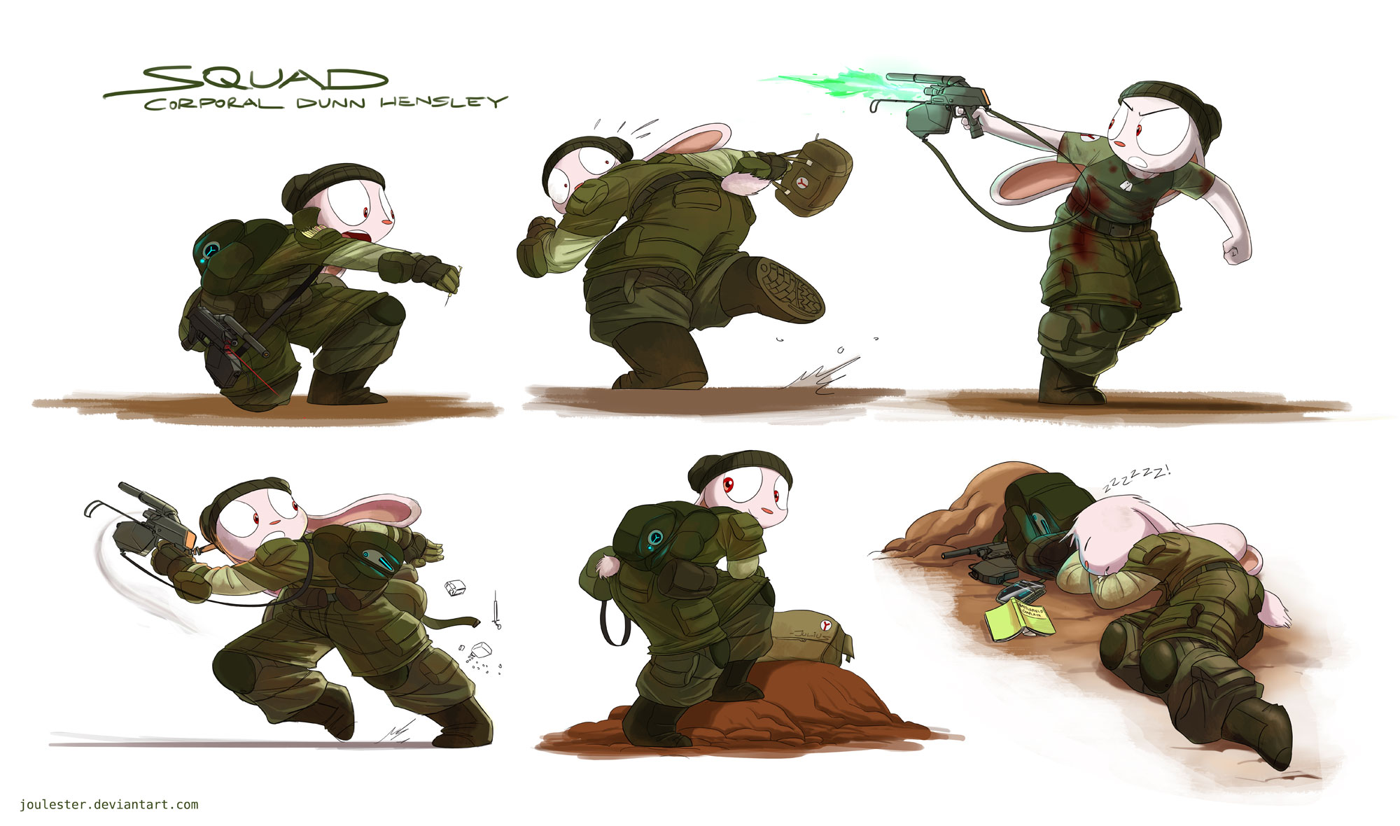 Corporal Dunn action poses