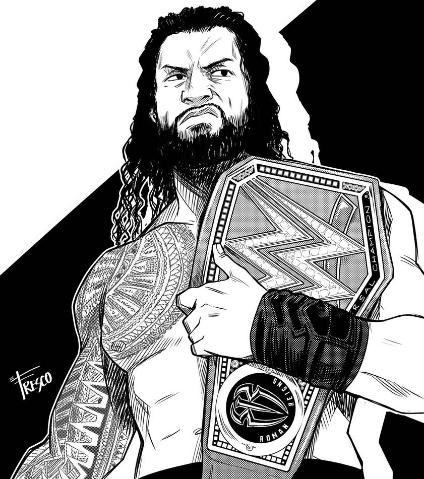 Reign Drawing WWE Roman Reigns by TheFresco. by ArtSector2003 on DeviantArt