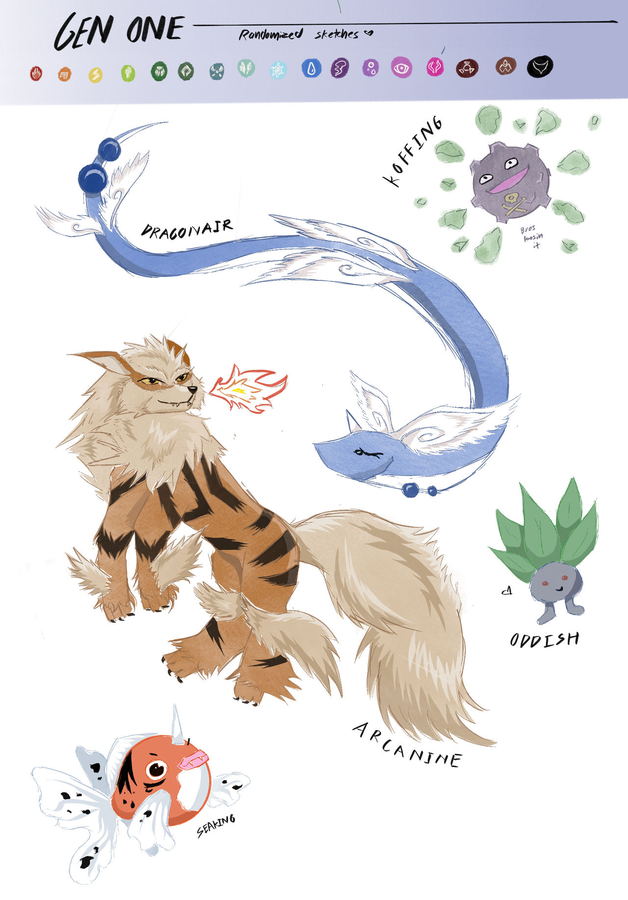 Random pokemon gen 1 sketches by Goosegrrrl on DeviantArt