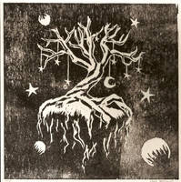 Woodcut Tree Black