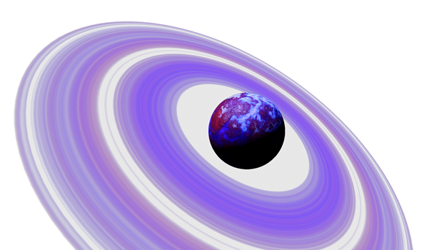 Purple Blue Planet Purple rings Space SciFi Stock
