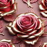 Red Rose With Pink Highlights And Gold Flake Edges