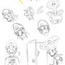 luigi and Daisy sketches :D