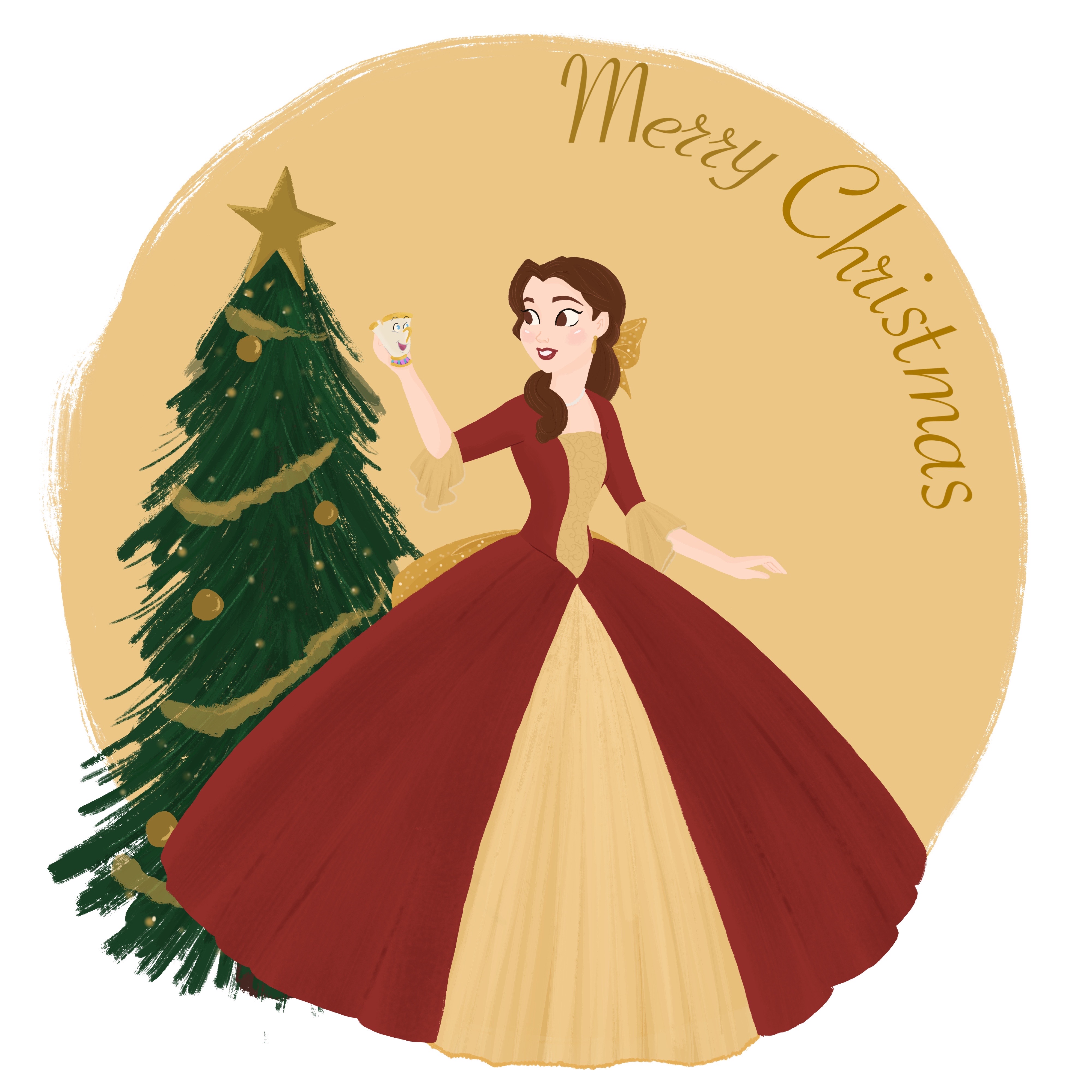 belle enchanted christmas dress Where to Meet Belle in Her Red Christmas Dress at Walt Disney World