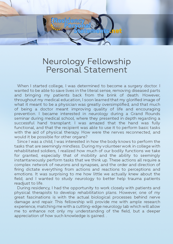 neurology personal statement ideas