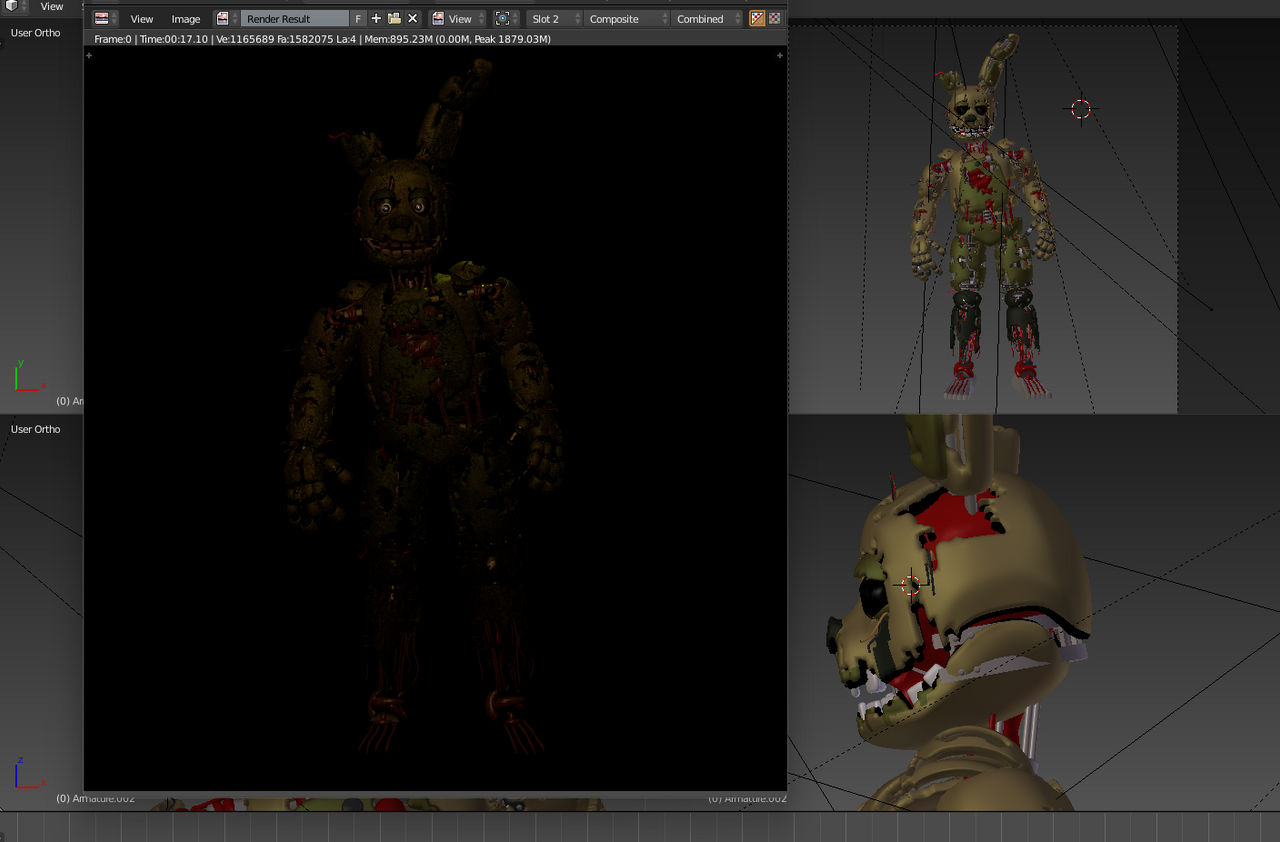 (blender / fnaf 3) springtrap test by cyanmice on DeviantArt