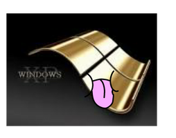 Windows XP Gold Wallpaper blows a raspberry
