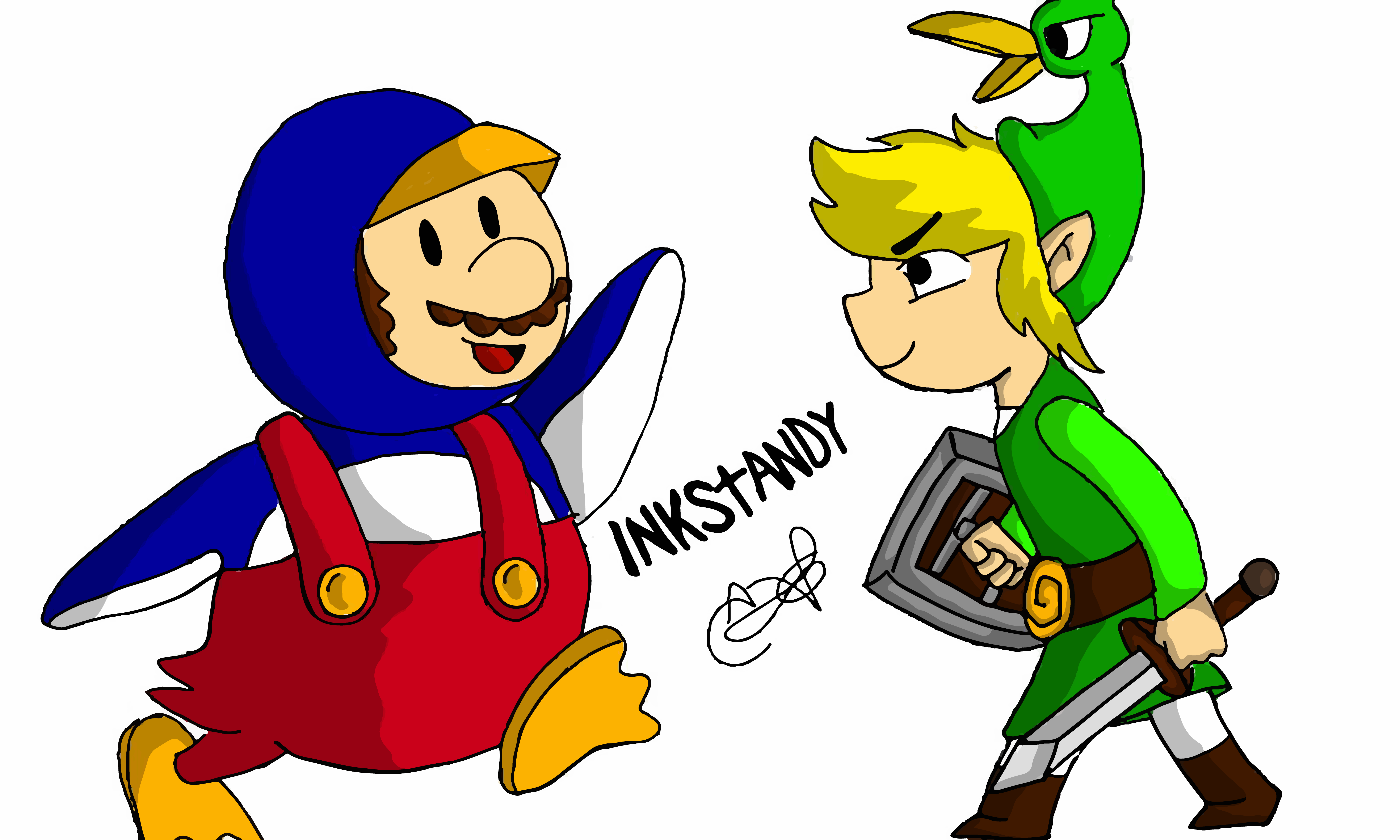 Penguin Mario VS Toon Link