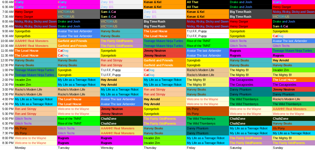 My Very Own Nickelodeon Schedule by AlexCinemas2007 on DeviantArt my-very-own-nickelodeon-schedule-by-alexcinemas2007-on-deviantart
