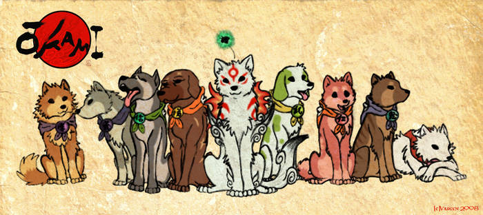 Amaterasu and the Satomi dogs