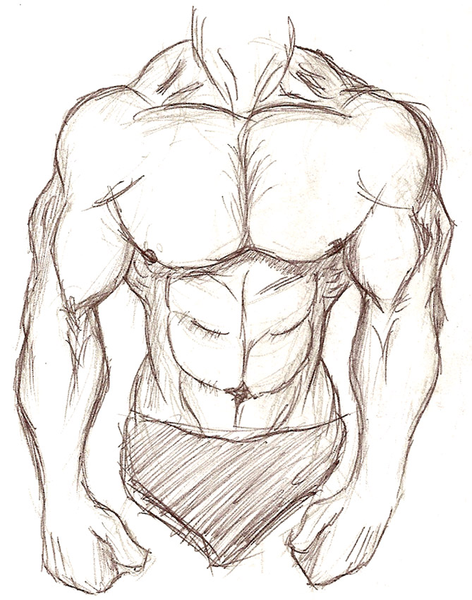 images Muscle Man Easy Bodybuilder Drawing muscular body sketch by. bmp-sou...